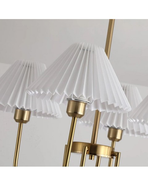 Net red ins original American living room lamp simple beautiful retro Japanese pleated chandelier light luxury bedroom study lamps and lanterns