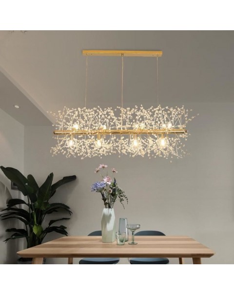 Restaurant chandelier crystal cream wind simple modern light luxury Scandinavian dandelion net red living room bedroom Zhongshan lamps and lanterns