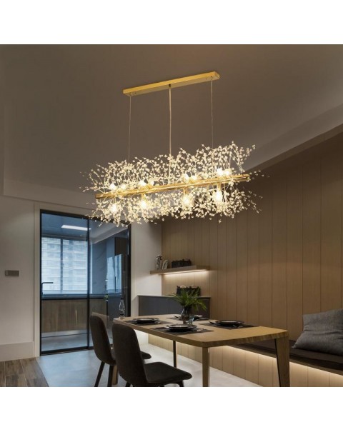 Restaurant chandelier crystal cream wind simple modern light luxury Scandinavian dandelion net red living room bedroom Zhongshan lamps and lanterns