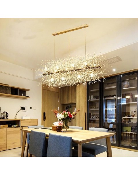 Restaurant chandelier crystal cream wind simple modern light luxury Scandinavian dandelion net red living room bedroom Zhongshan lamps and lanterns