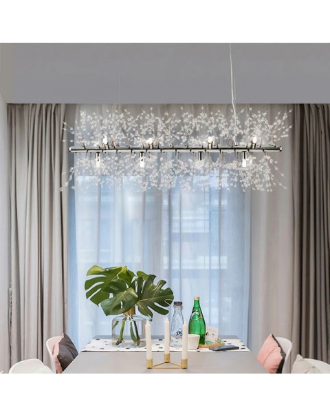 Restaurant chandelier crystal cream wind simple modern light luxury Scandinavian dandelion net red living room bedroom Zhongshan lamps and lanterns