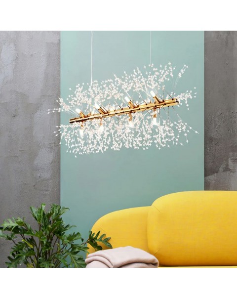 Restaurant chandelier crystal cream wind simple modern light luxury Scandinavian dandelion net red living room bedroom Zhongshan lamps and lanterns