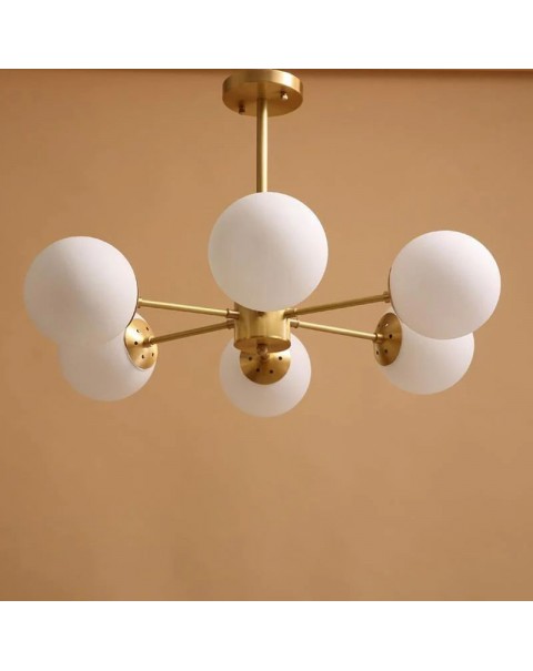 Full copper Scandinavian chandelier modern simple living room lamp main lamp magic beans atmosphere dining room bedroom light sets Zhongshan lamps and lanterns