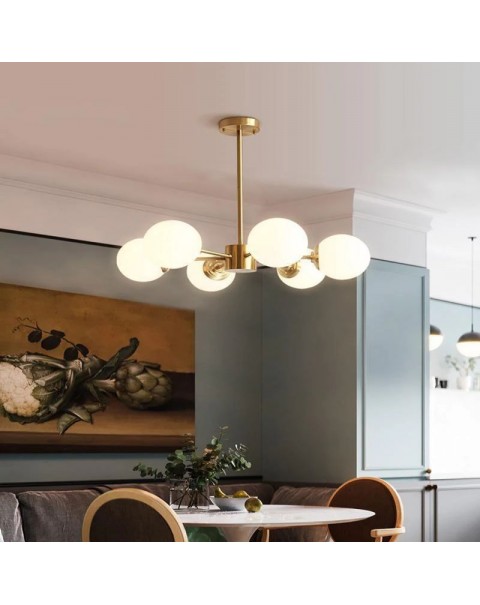 Full copper Scandinavian chandelier modern simple living room lamp main lamp magic beans atmosphere dining room bedroom light sets Zhongshan lamps and lanterns