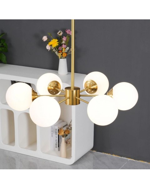 Full copper Scandinavian chandelier modern simple living room lamp main lamp magic beans atmosphere dining room bedroom light sets Zhongshan lamps and lanterns