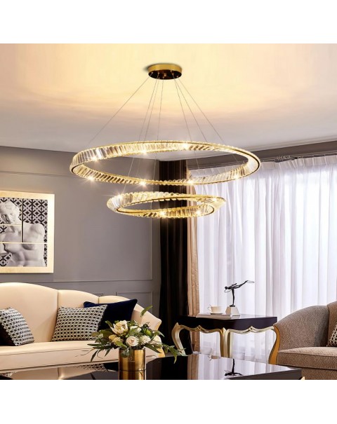 Post-modern light luxury crystal chandelier living room master light atmosphere simple dining room Italian minimalist bedroom light designer models