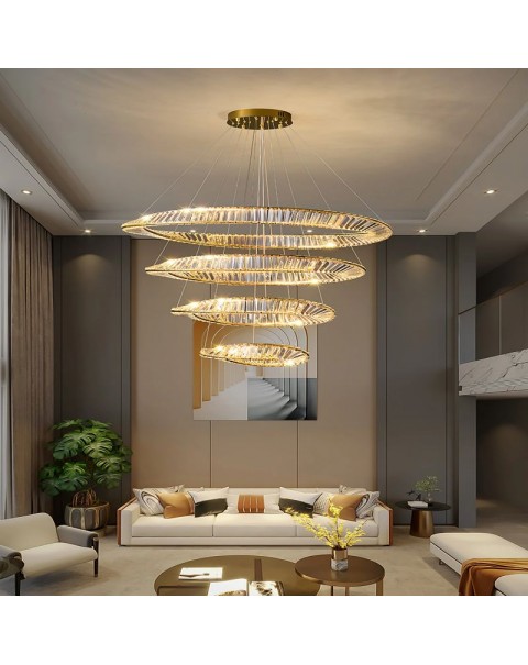 Post-modern light luxury crystal chandelier living room master light atmosphere simple dining room Italian minimalist bedroom light designer models