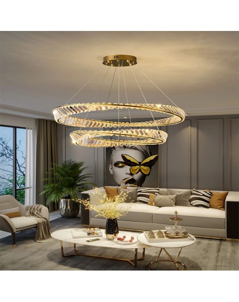 Post-modern light luxury crystal chandelier living room master light atmosphere simple dining room Italian minimalist bedroom light designer models