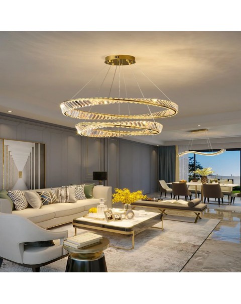 Post-modern light luxury crystal chandelier living room master light atmosphere simple dining room Italian minimalist bedroom light designer models