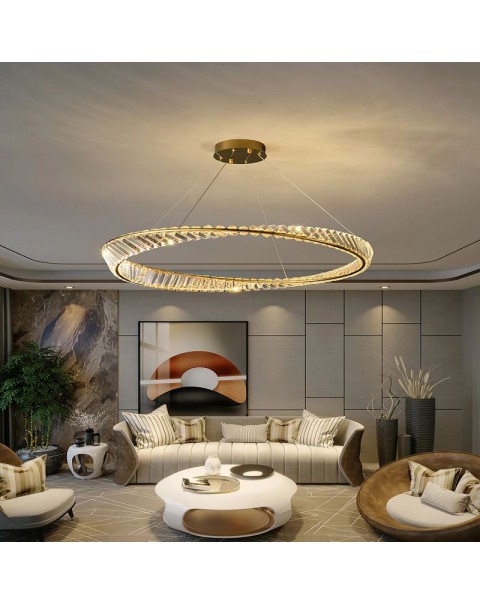 Post-modern light luxury crystal chandelier living room master light atmosphere simple dining room Italian minimalist bedroom light designer models