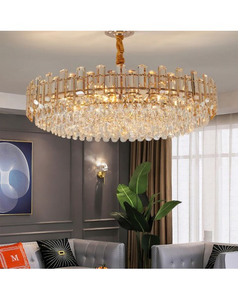 Light luxury crystal chandelier living room lights modern simple French cream wind dining room bedroom whole house package combination lamps and lanterns