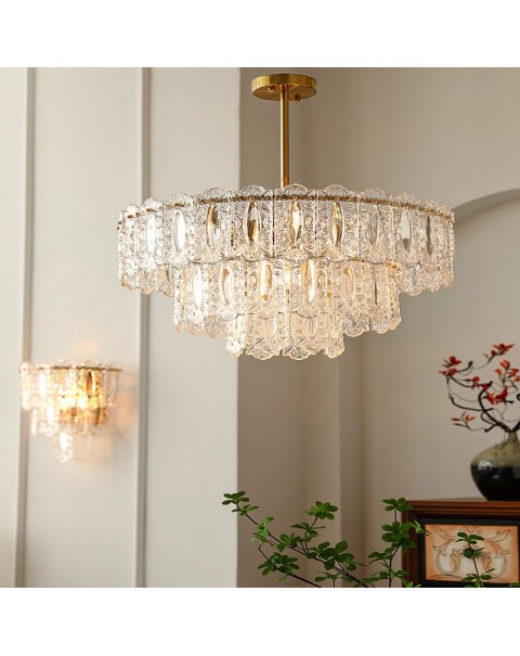 Living room chandelier French simple crystal chandelier dining room master bedroom lamps and lanterns combination light luxury living room main light Z413