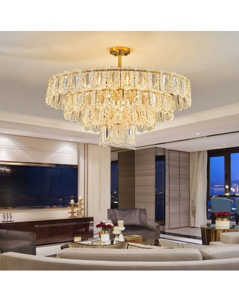 Living room chandelier French simple crystal chandelier dining room master bedroom lamps and lanterns combination light luxury living room main light Z413