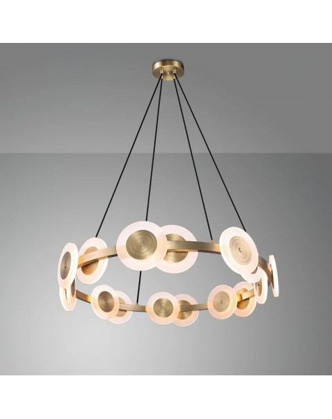 Italian designer light luxury all copper chandelier acrylic flying saucer living room dining room bedroom study house mother series light