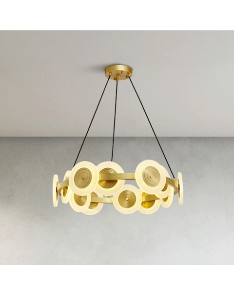 Italian designer light luxury all copper chandelier acrylic flying saucer living room dining room bedroom study house mother series light