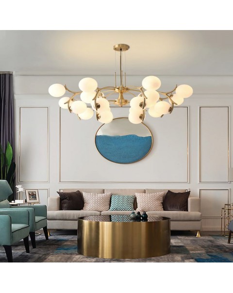 French copper light luxury chandelier Scandinavian American post-modern living room lights simple high-end restaurant net red antler lamps and lanterns