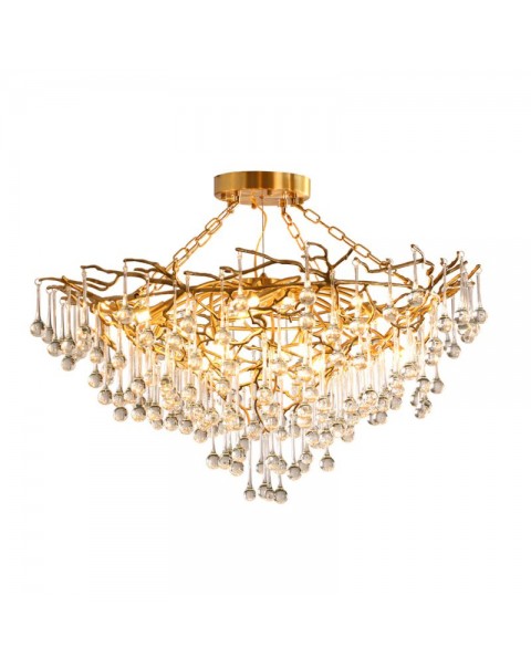 Full copper living room crystal chandelier Italian modern light luxury villa luxury creative dining room lights designer bedroom lights