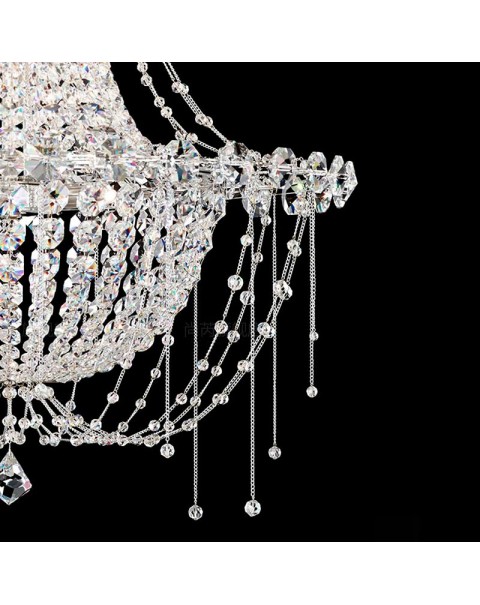 Italian light luxury French crystal living room chandelier hotel restaurant villa duplex designer bedroom ceiling light