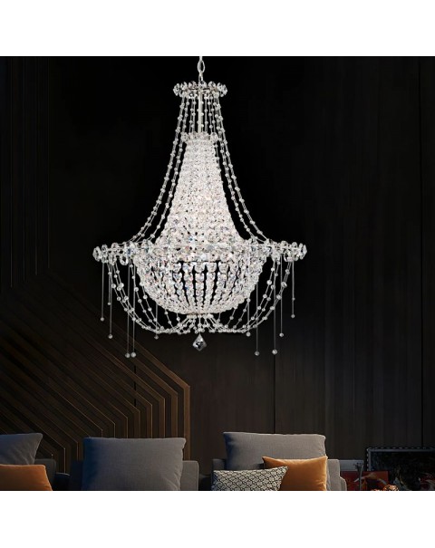 Italian light luxury French crystal living room chandelier hotel restaurant villa duplex designer bedroom ceiling light