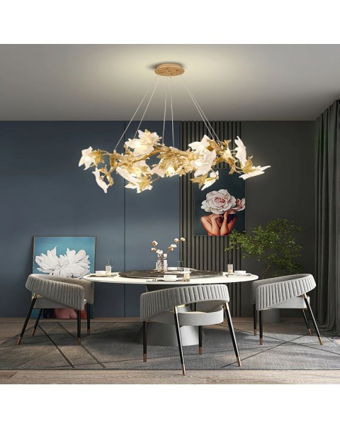 Full copper Scandinavian post-modern crystal designer personalized clothing store creative villa hotel maple model room chandelier