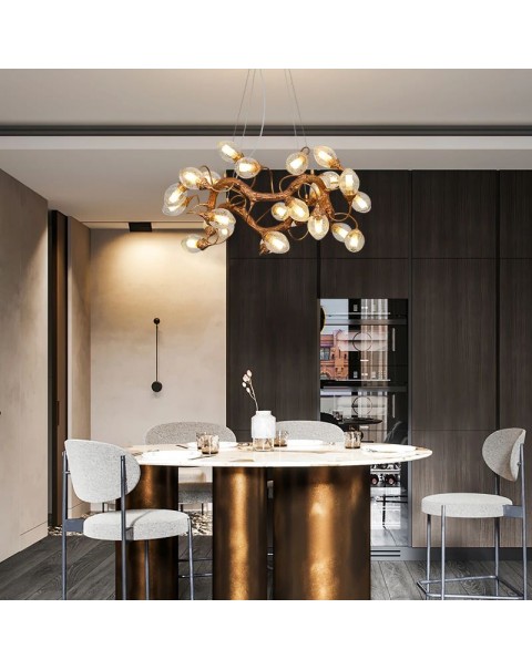 Full copper post-modern chandelier designer magic beans molecular restaurant villa hotel model room showroom project chandelier