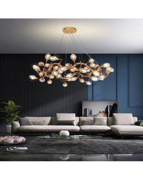 Full copper post-modern chandelier designer magic beans molecular restaurant villa hotel model room showroom project chandelier