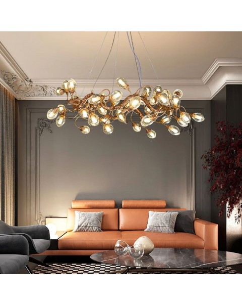 Full copper post-modern chandelier designer magic beans molecular restaurant villa hotel model room showroom project chandelier