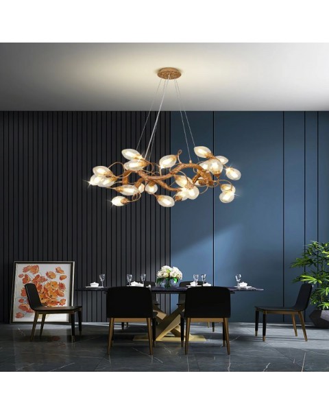 Full copper post-modern chandelier designer magic beans molecular restaurant villa hotel model room showroom project chandelier