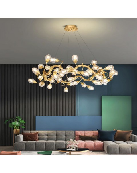 Full copper post-modern chandelier designer magic beans molecular restaurant villa hotel model room showroom project chandelier