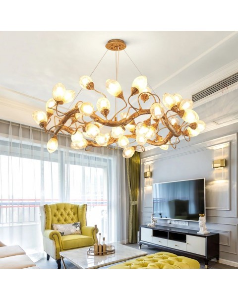 Full copper post-modern chandelier designer magic beans molecular restaurant villa hotel model room showroom project chandelier