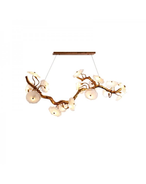 Light luxury copper duplex staircase chandelier lu...