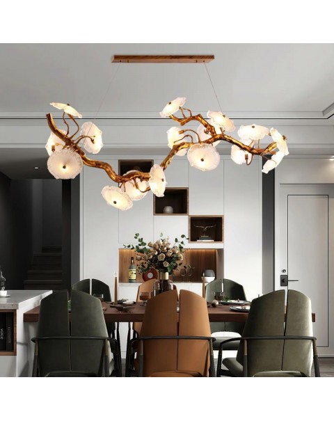 Light luxury copper duplex staircase chandelier luxury villa creative hollow living room crystal lamp high-end art lamps and lanterns