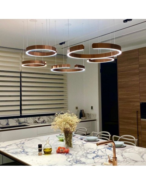 Old Branch MITO Circle Dining Room Light Postmodern Minimalist Designer Model Bedroom Bar Circle Stainless Steel Chandelier