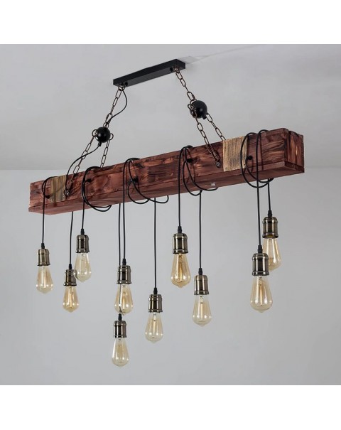 Industrial style solid wood chandelier restaurant cafe bar retro nostalgia bar boat wood American lamps and lanterns