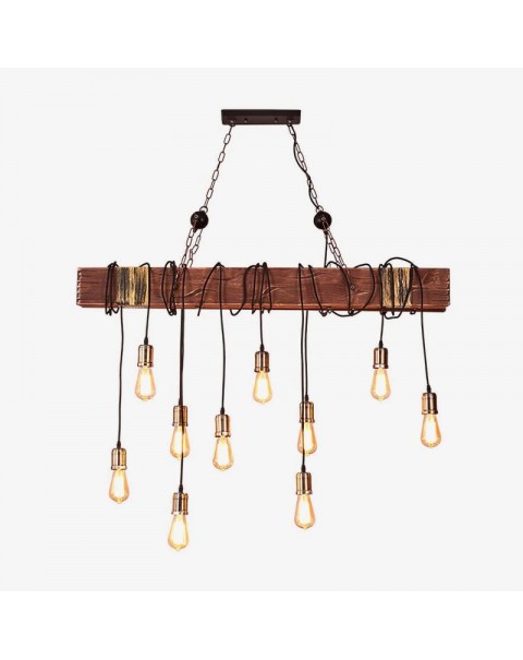 Industrial style solid wood chandelier restaurant cafe bar retro nostalgia bar boat wood American lamps and lanterns