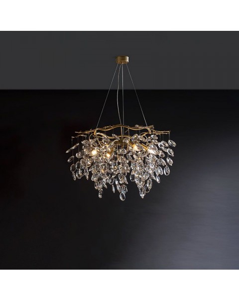 Flower series French light luxury copper crystal chandelier living room dining room bedroom chandelier combination with packages for home use