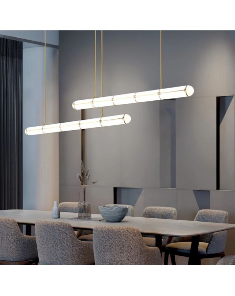 Scandinavian minimalist light luxury restaurant chandelier modern simple designer creative showroom bar cafe long chandelier