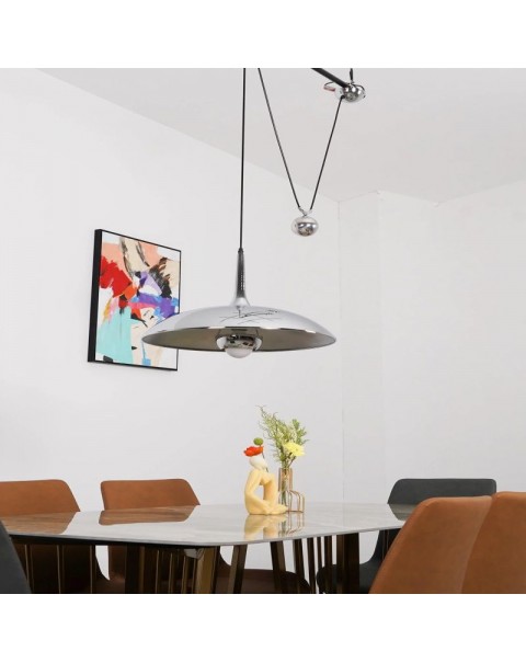 Scandinavian Bauhaus flying saucer light island table pulley telescopic chandelier personalized designer restaurant adjustable lift chandelier