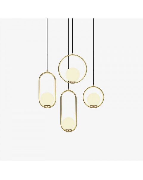 Scandinavian modern minimalist restaurant bar bedroom bedside clothing store milky glass bronze oval ball small pendant lamps and lanterns