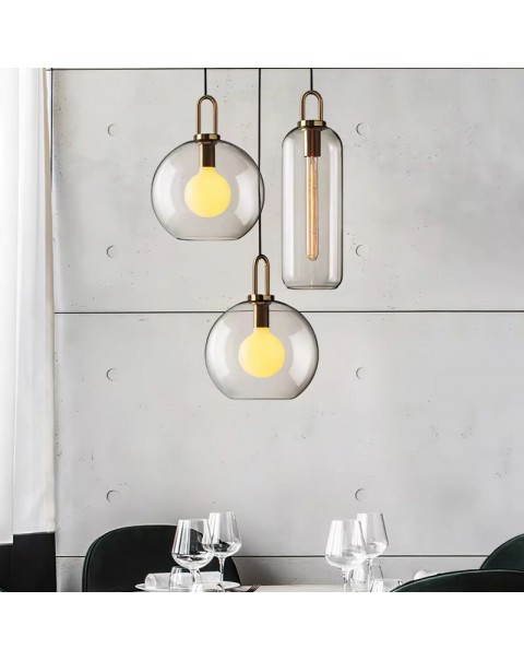 Scandinavian restaurant small chandelier simple modern creative light luxury glass bar cafe bedside single head decorative lamps and lanterns