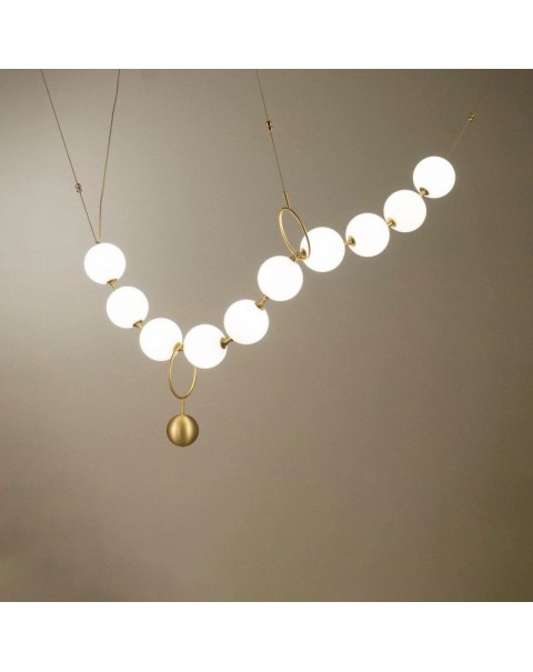 Cream wind pearl dining room chandelier post-modern minimalist light luxury creative bar table designer long dining room light