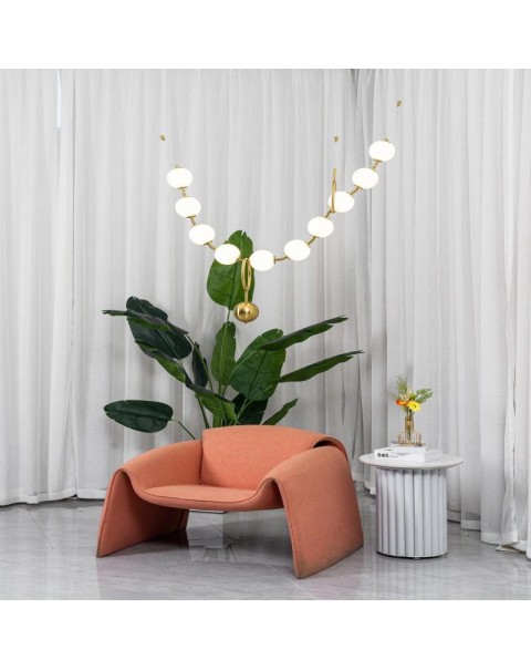 Cream wind pearl dining room chandelier post-modern minimalist light luxury creative bar table designer long dining room light