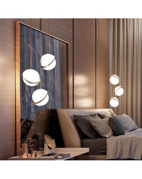 Designer Scandinavian orb chandelier post-modern minimalist dining room living room bedroom study light luxury acrylic decorative light