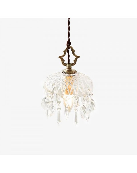 French crystal lamp entrance small chandelier light luxury full copper aisle corridor light balcony light net red bedroom bedside chandelier