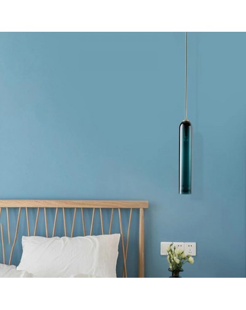 Scandinavian minimalist restaurant bar modern small chandelier designer personalized blue glass cafe bedroom bedside lamps