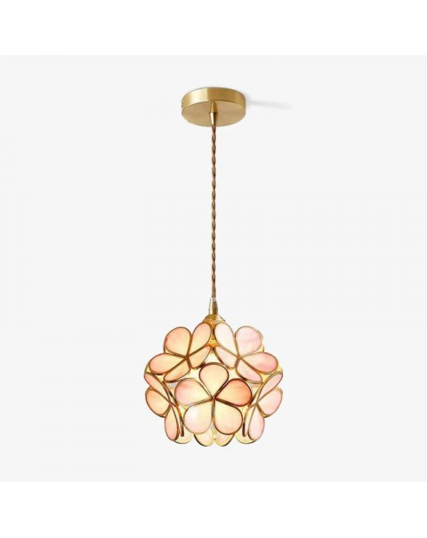 Scandinavian light luxury petal lamp dining room bedroom bedside lamp entryway aisle foyer balcony bar brass small chandelier