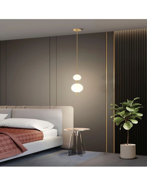 Full copper Scandinavian bedside chandelier creative modern minimalist study master bedroom dining room living room background wall decorative lamps and lanterns