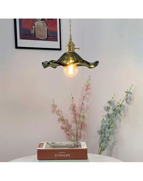 Scandinavian Japanese style dining room chandelier simple bedroom bedside lamp balcony bar lamp ins brass retro glass chandelier