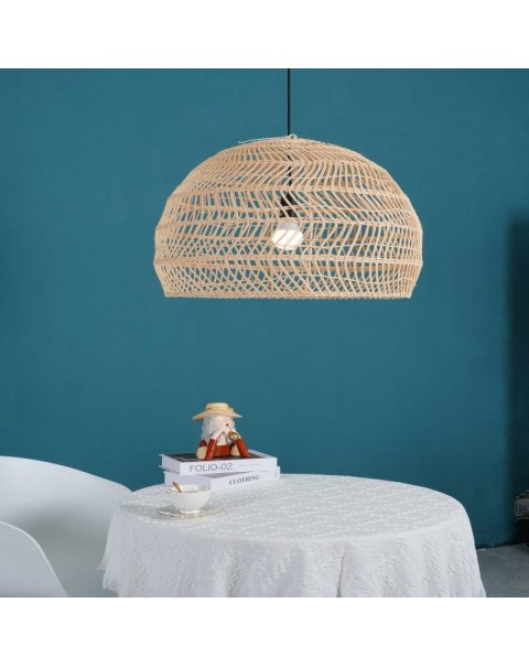 Wabi-sabi style retro rattan chandelier creative rattan dining table lamp simple inn B&B living room hemp rope rattan lamps and lanterns