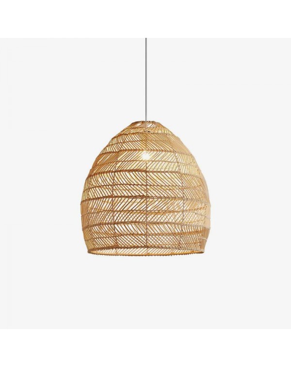 Wabi-sabi style retro rattan chandelier creative r...